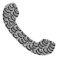 Recursive mosaic of phone receiver. Flat vector phone receiver mosaic is organized of randomized recursive phone receiver items.