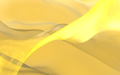 Abstract gold background. Beautiful backdrop with yellow waves. 3d illustration.