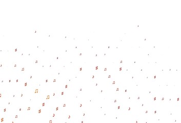 Light Yellow, Orange vector texture with musical notes.