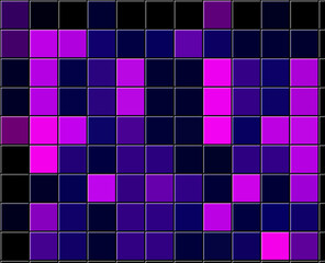 Spectacular background in the shape of a tetris, with beautiful color squares of purple, lilac, blue and black.