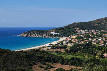 Panoramic view on Solanas, Villasimius, Sardinia, Italy