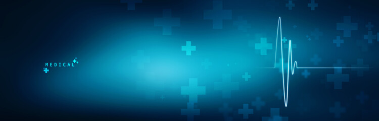 Fototapeta premium Medical abstract background, ECG background, medical structure background