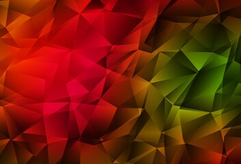 Dark Green, Red vector abstract polygonal template.