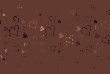 Light Pink vector background with Shining hearts.