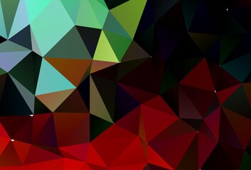 Light Green, Red vector abstract polygonal layout.