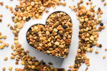 Bee Pollen in a Heart Shape