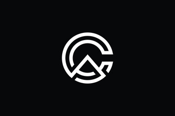 AC logo letter design on luxury background. CA logo monogram initials letter concept. AC icon logo design. CA elegant and Professional letter icon design on black background. AC CA