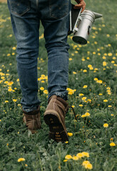 man walking in the garden