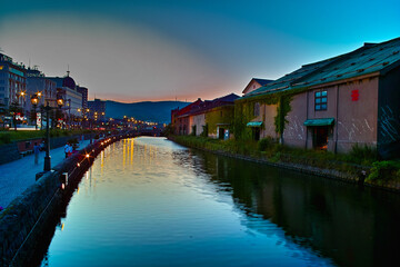 Sunset Cannel in Otaru Japan