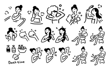 お風呂のシンプルなイラスト