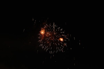fireworks explosive on dark sky in night