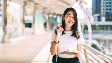 Portrait of young adult business working asian beauty woman.