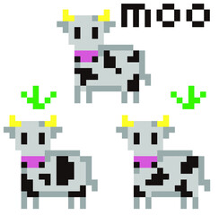 牛　ドット絵　Illustrator形式