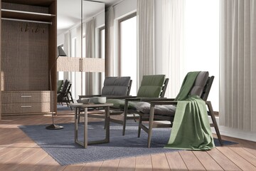 Modern interior design. 3D illustration