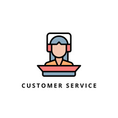 customer service icon vector illustration. customer service icon lineal color design.