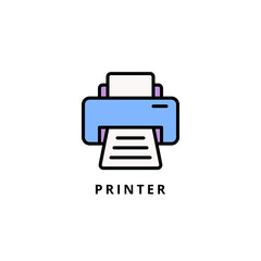 printer icon vector illustration. printer icon lineal color design.