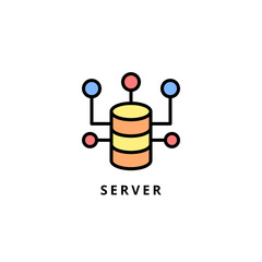 server icon vector illustration. server icon lineal color design.
