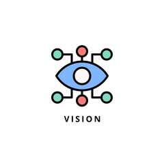 vision icon vector illustration. vision icon lineal color design.
