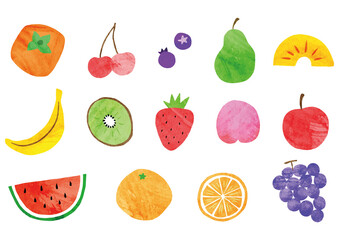 果物_セット_水彩