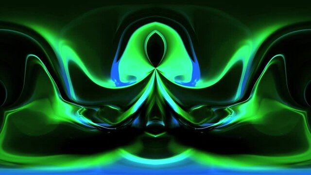 Blue-green liquid in motion. Fractal patterns. Abstract background