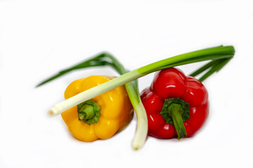 red and yellow peppers