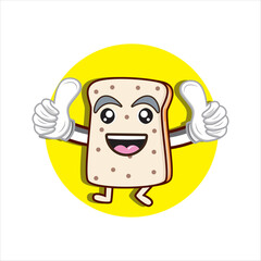 mascot bread thumbs up vector illustration with design eps 10