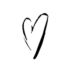 Grunge heart. Valentine day print. Vector illustration.