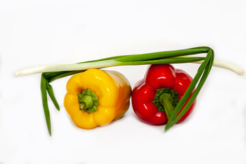 Red and yellow peppers