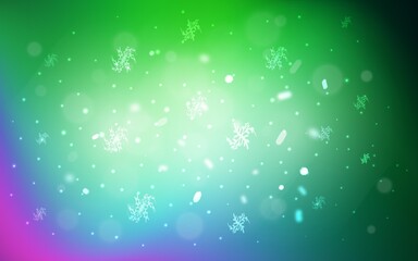 Light Pink, Green vector pattern with christmas snowflakes. Modern geometrical abstract illustration with crystals of ice. The pattern can be used for new year leaflets.