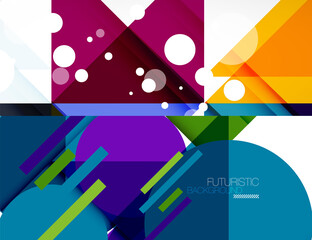 Set of vector triangle geometric backgrounds. Vector illustration for covers, banners, flyers and posters and other designs