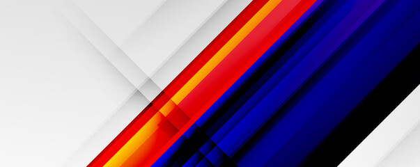 Geometric abstract backgrounds with shadow lines, modern forms, rectangles, squares and fluid gradients. Bright colorful stripes cool backdrops