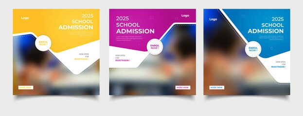 School education admission social media post and web banner template