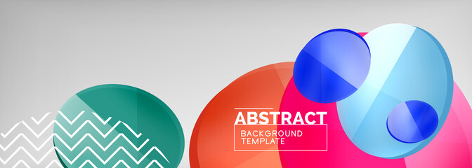 Abstract glossy round shapes vector background. Vector futuristic illustration for covers, banners, flyers and posters and other