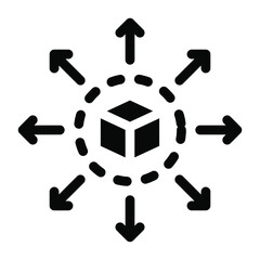 
Goods delivery, solid icon of product distribution 
