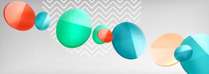 Abstract glossy round shapes vector background. Vector futuristic illustration for covers, banners, flyers and posters and other