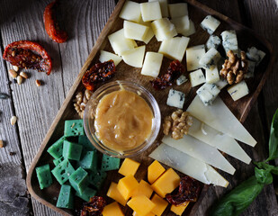 Different cheese on the table 