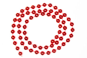 Red garlands on white background