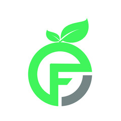 F Leaf Logo Design 