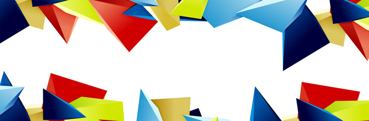 Triangle mosaic abstract background, 3d triangular low poly shapes. Geometric vector illustration for covers, banners, flyers and posters and other