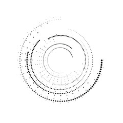 Halftone dots in circle form. round logo . vector dotted frame . design element