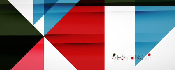 Geometric abstract background. Techno color triangle shapes. Vector illustration for covers, banners, flyers and posters and other designs