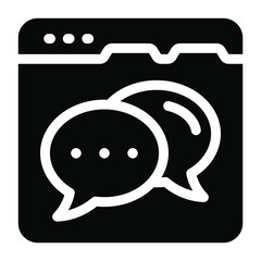 
Online communication, solid icon of web chat 
