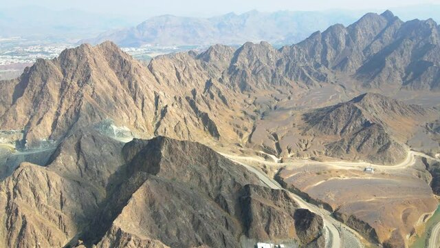 Hajar mountains in Hatta enclave of Dubai in the UAE