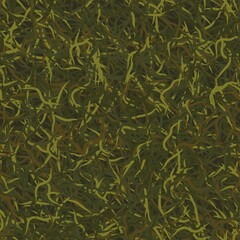 Vector military ghillie camouflage seamless pattern with grass and leaves