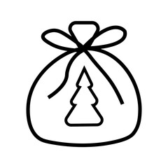 Santa Claus bag icon. Christmas, New Year concept icon.