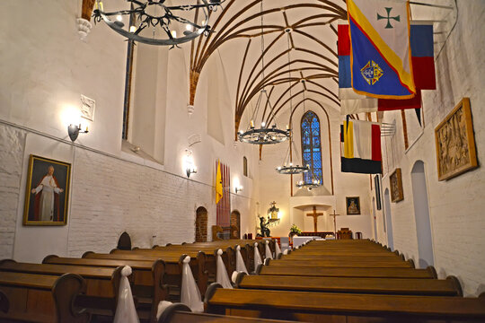 GNIEW, POLAND.  Interior of the castle chapel of the knightly castle of the Teutonic Order