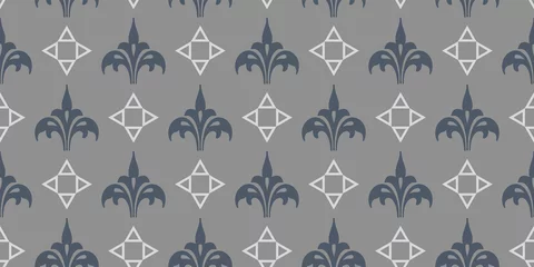 Gordijnen Etnische wallpaper achtergrond, geometrisch patroon voor naadloze texturen, zwart-wit. Vector achtergrondafbeelding © PETR BABKIN