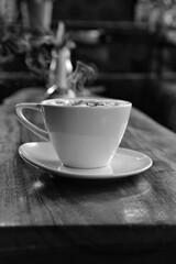 cup of coffee on a table