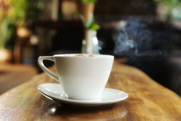 cup of coffee on the table