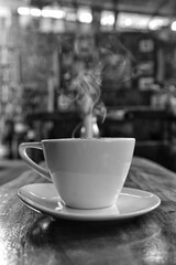 cup of coffee on the table